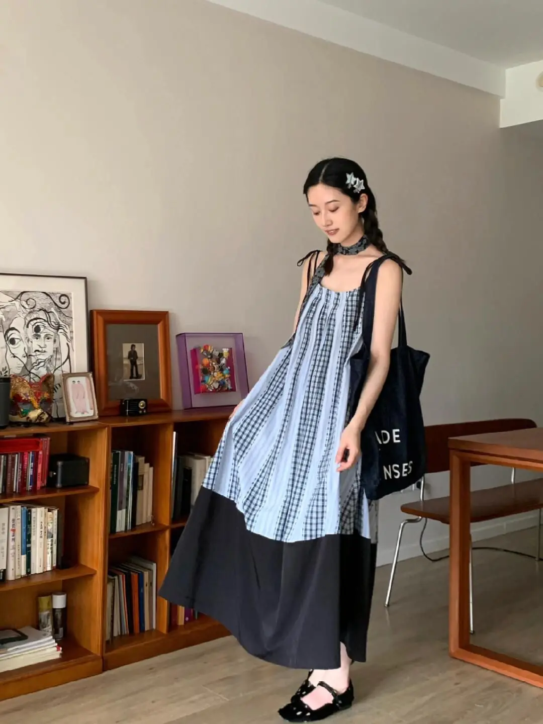 Fake Two-piece Blue Checkered Suspender Skirt for Women, Summer 2025 New Loose Casual Suspender Dress
Fake Two-piece Blue Checkered Suspender Skirt for Women, Summer 2025 New Loose Casual Suspender Dress