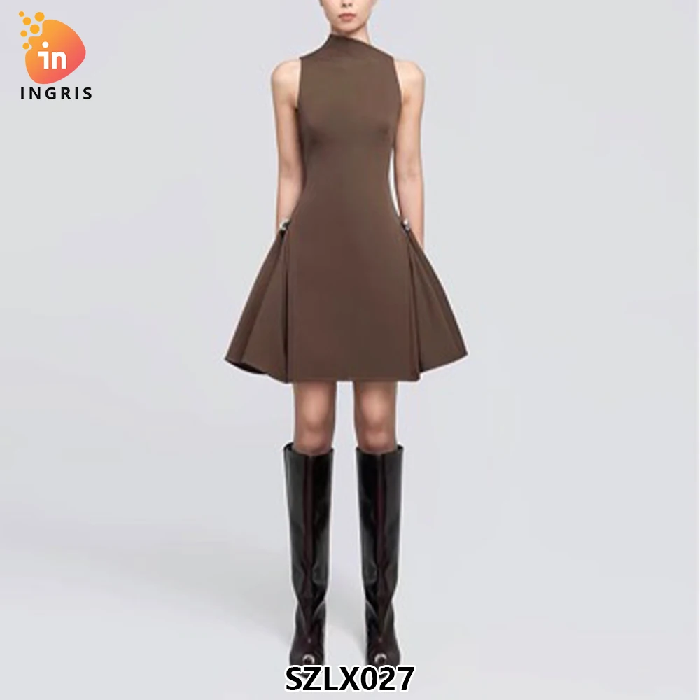 High-grade Metal Buckle Symmetrical Pleated Sleeveless Skirt Design Sense Small Waist Dress-SZLX027
High-grade Metal Buckle Symmetrical Pleated Sleeveless Skirt Design Sense Small Waist Dress-SZLX027