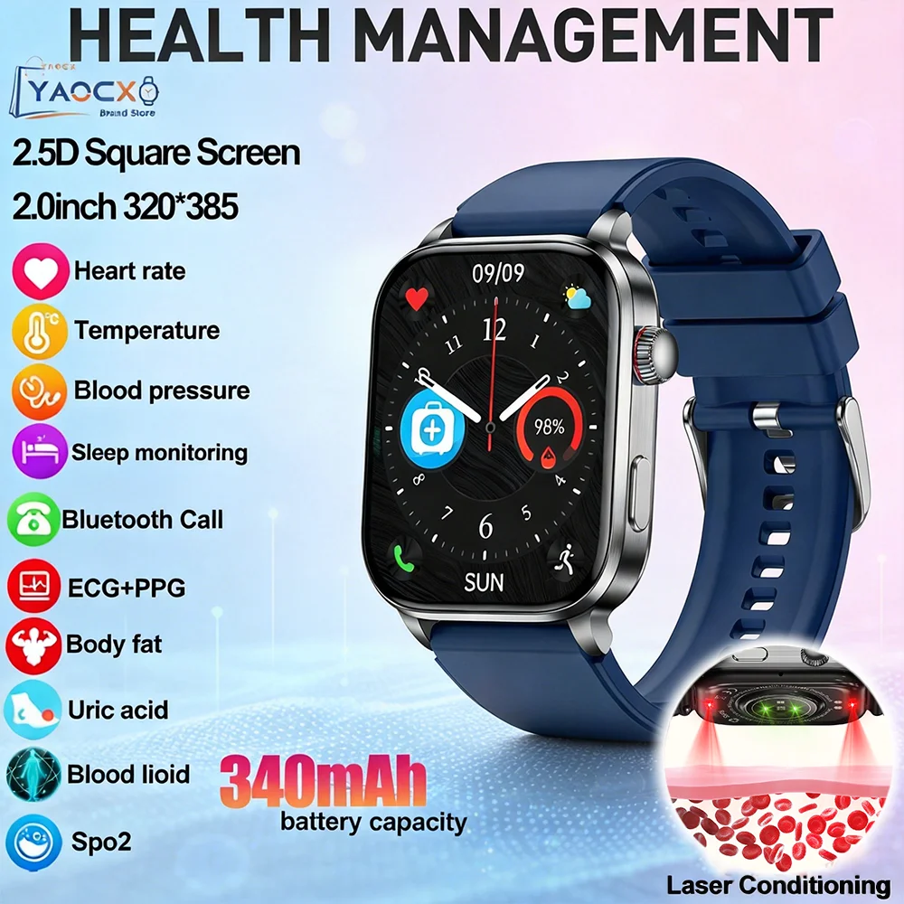 Men Women 2.0-inch Smart Watch 2026 New ECG Heart Rate Health Detection Remote Care Multi Sports Mode Fitness Watch
Men Women 2.0-inch Smart Watch 2026 New ECG Heart Rate Health Detection Remote Care Multi Sports Mode Fitness Watch