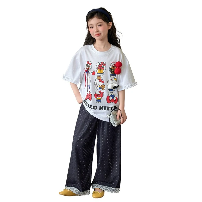 New Summer Girls Cotton Short Sleeve T-Shirt Versatile Cartoon Hello Kitty Cute Tee for Kids Soft Breathable Loose Fit
New Summer Girls Cotton Short Sleeve T-Shirt Versatile Cartoon Hello Kitty Cute Tee for Kids Soft Breathable Loose Fit