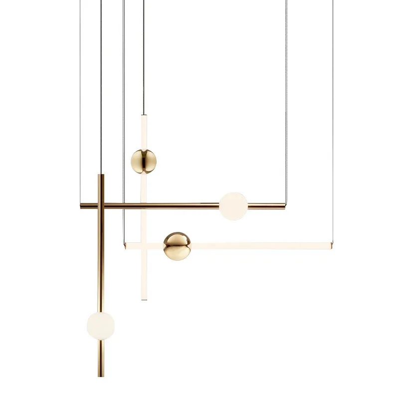 Modern minimalist designer long bedside chandelier simple creative horizontal and vertical combination luminous ball bedroom 
Modern minimalist designer long bedside chandelier simple creative horizontal and vertical combination luminous ball bedroom