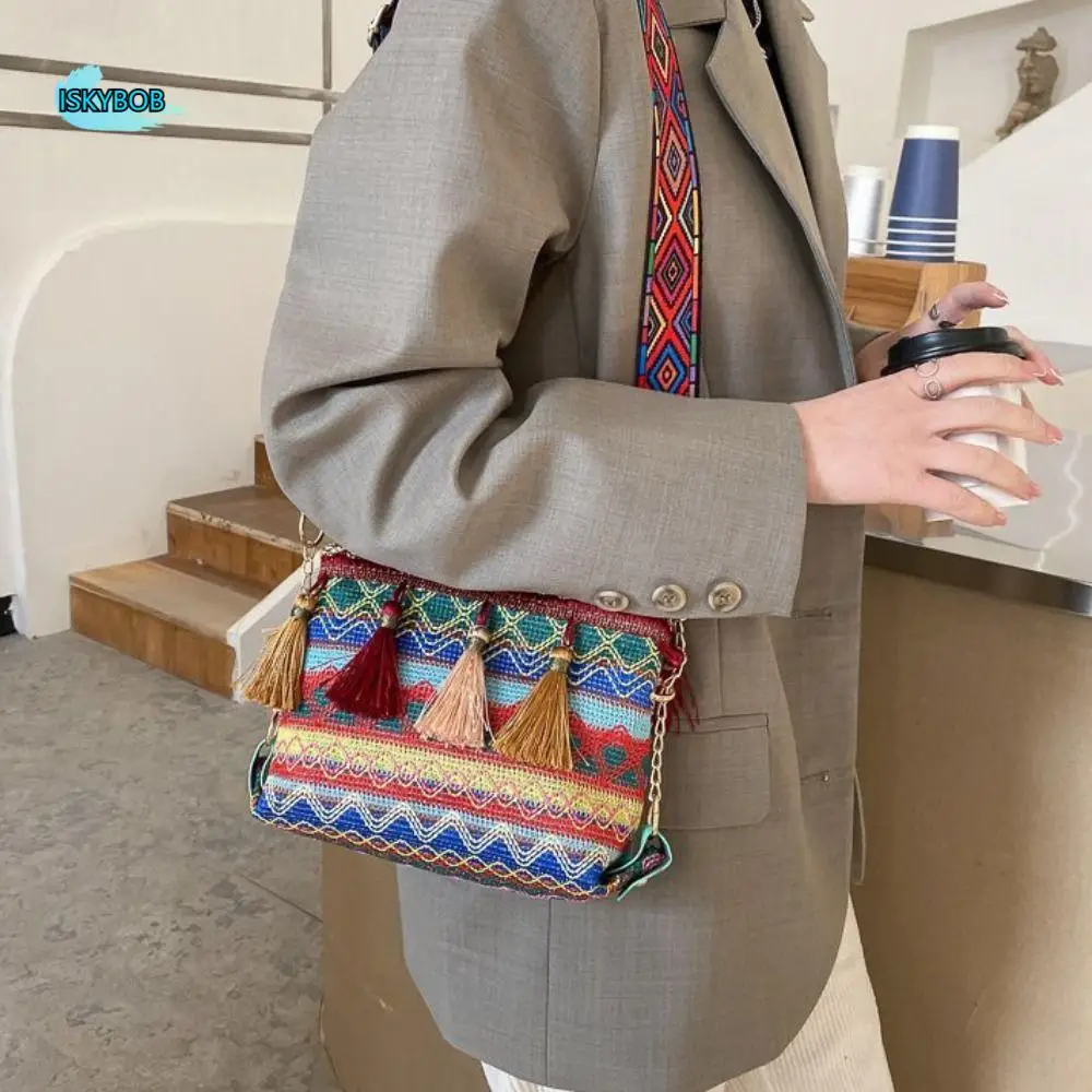 Casual Tassel Ethnic Style Crossbody Bags Woven Large Capacity Fringe Shoulder Bag Handbag Geometric Bohemian Phone Bag Travel
Casual Tassel Ethnic Style Crossbody Bags Woven Large Capacity Fringe Shoulder Bag Handbag Geometric Bohemian Phone Bag Travel
