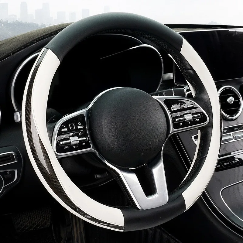 Carbon Fiber Leather Car Steering Wheel Covers O/D Type Universal Steering Wheel Cover Car Interior Accessories Steering Covers
Carbon Fiber Leather Car Steering Wheel Covers O/D Type Universal Steering Wheel Cover Car Interior Accessories Steering Covers