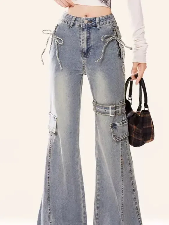 American Retro Spicy Girl Tie-Dye Workwear Jeans Women's Spring Autumn Small Design Slimming Micro Flared Long Trousers
American Retro Spicy Girl Tie-Dye Workwear Jeans Women's Spring Autumn Small Design Slimming Micro Flared Long Trousers