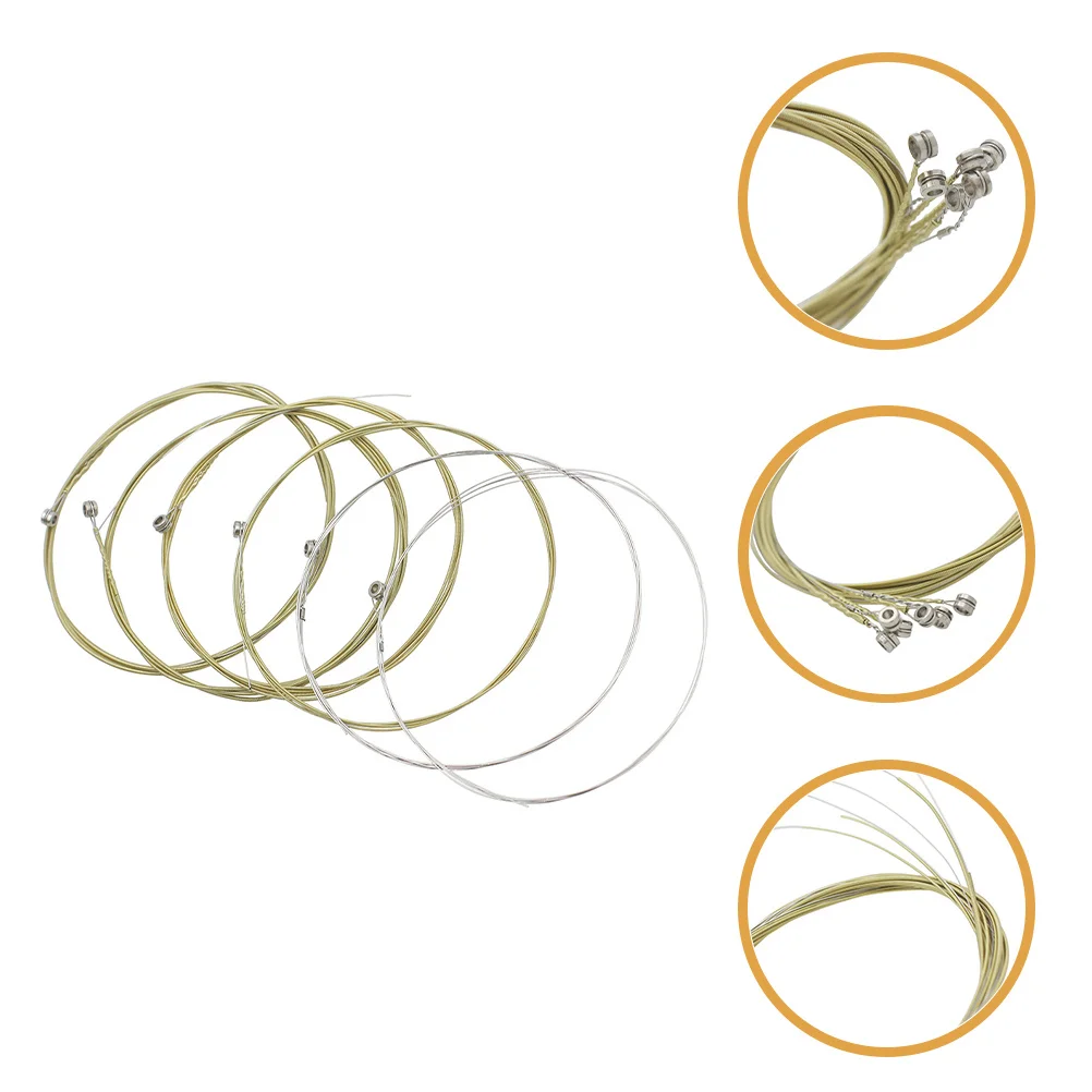 6Pcs Guitar Strings Universal Replacement Set Durable Professional Clear Sound for Electric Guitar Musical Supplies 
6Pcs Guitar Strings Universal Replacement Set Durable Professional Clear Sound for Electric Guitar Musical Supplies