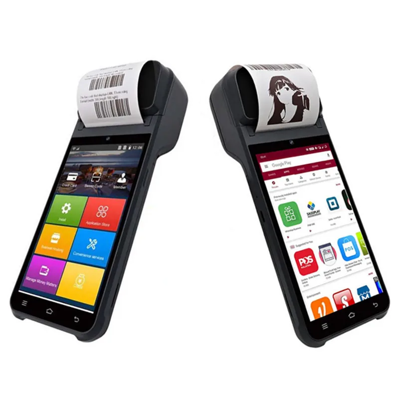 Z92 Handheld Smart Android 12 POS Terminal 5.5 "Touchscreen Cash Register with NFC Reader Scanner 58mm Thermal Receipt Printer