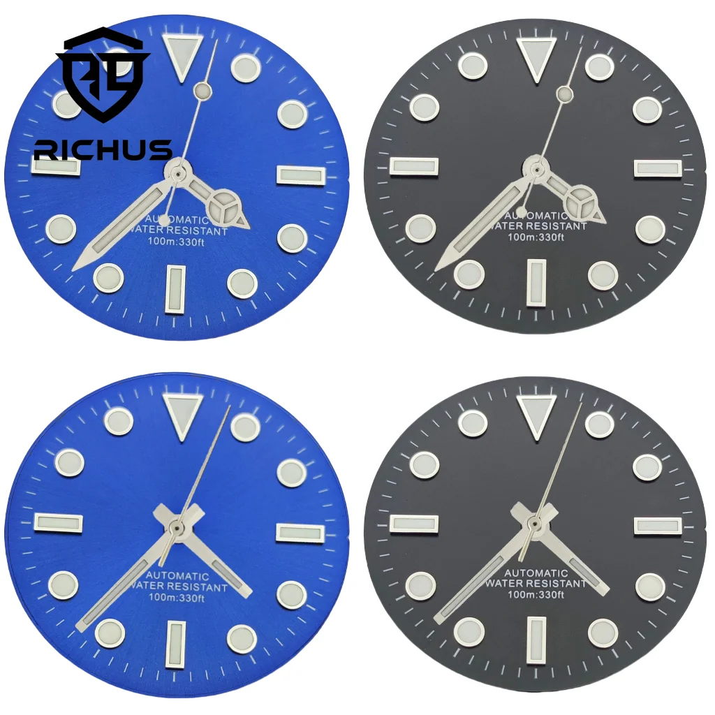 Циферблат часов RICHUS 29 мм со стрелками, синий, зеленый, светящийся, подходит для NH34 NH35 NH36 ETA2824 2836 Miyota8215-DG Механизм
Циферблат часов RICHUS 29 мм со стрелками, синий, зеленый, светящийся, подходит для NH34 NH35 NH36 ETA2824 2836 Miyota8215-DG Механизм