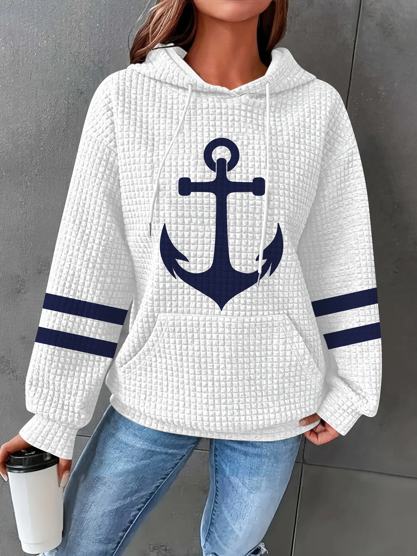 Printed Design casual style Anchor Print On White Hoodie hoodie
Printed Design casual style Anchor Print On White Hoodie hoodie