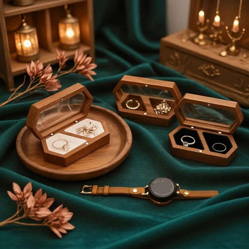 Fashion Velvet Mini Wood Rings Box Square Luxury Rings Bearer Box Necklace Earrings Wedding Jewelry Organizer Couple
Fashion Velvet Mini Wood Rings Box Square Luxury Rings Bearer Box Necklace Earrings Wedding Jewelry Organizer Couple
