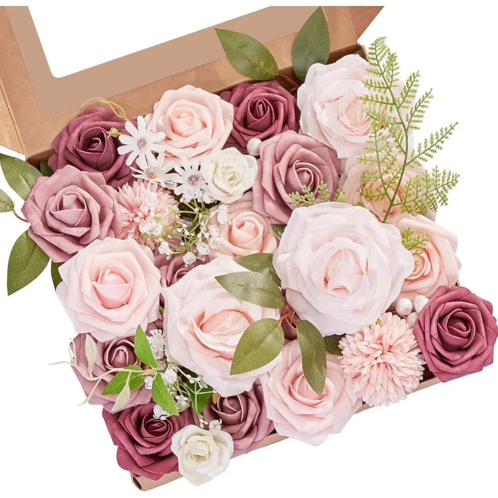 Serwalin Artificial Flowers Dusty Rose Fake Silk Flowers for DIY Wedding Bridal Bouquets Pink Fake Rose Flowers Combo Centerpiec
Serwalin Artificial Flowers Dusty Rose Fake Silk Flowers for DIY Wedding Bridal Bouquets Pink Fake Rose Flowers Combo Centerpiec