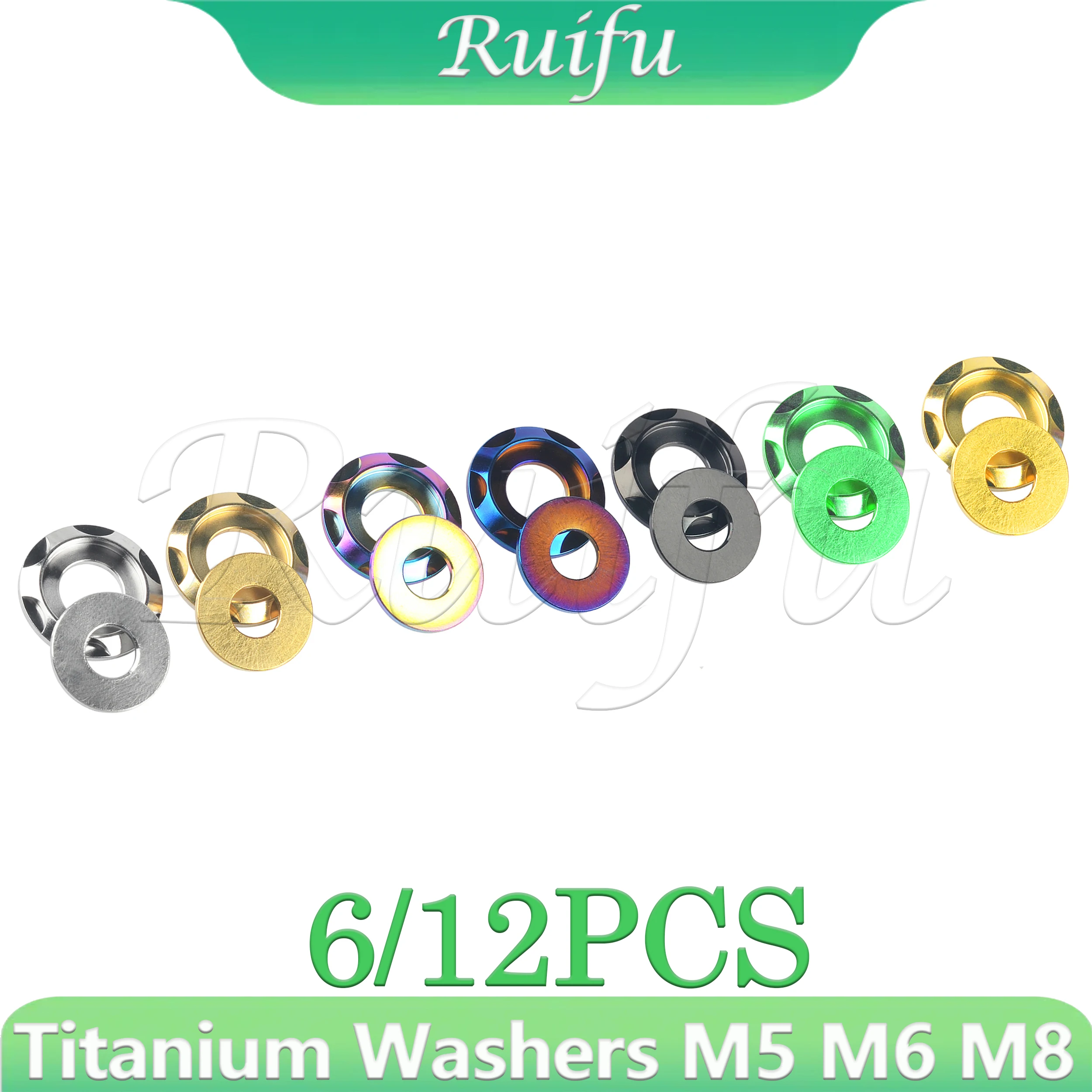 Ruifu Titanium Washers 6/12PCS M5 M6 M8 M10 Spacer Flange Screw Universal Washer Fancy Decorative Washer Fancy Step Gasket
Ruifu Titanium Washers 6/12PCS M5 M6 M8 M10 Spacer Flange Screw Universal Washer Fancy Decorative Washer Fancy Step Gasket