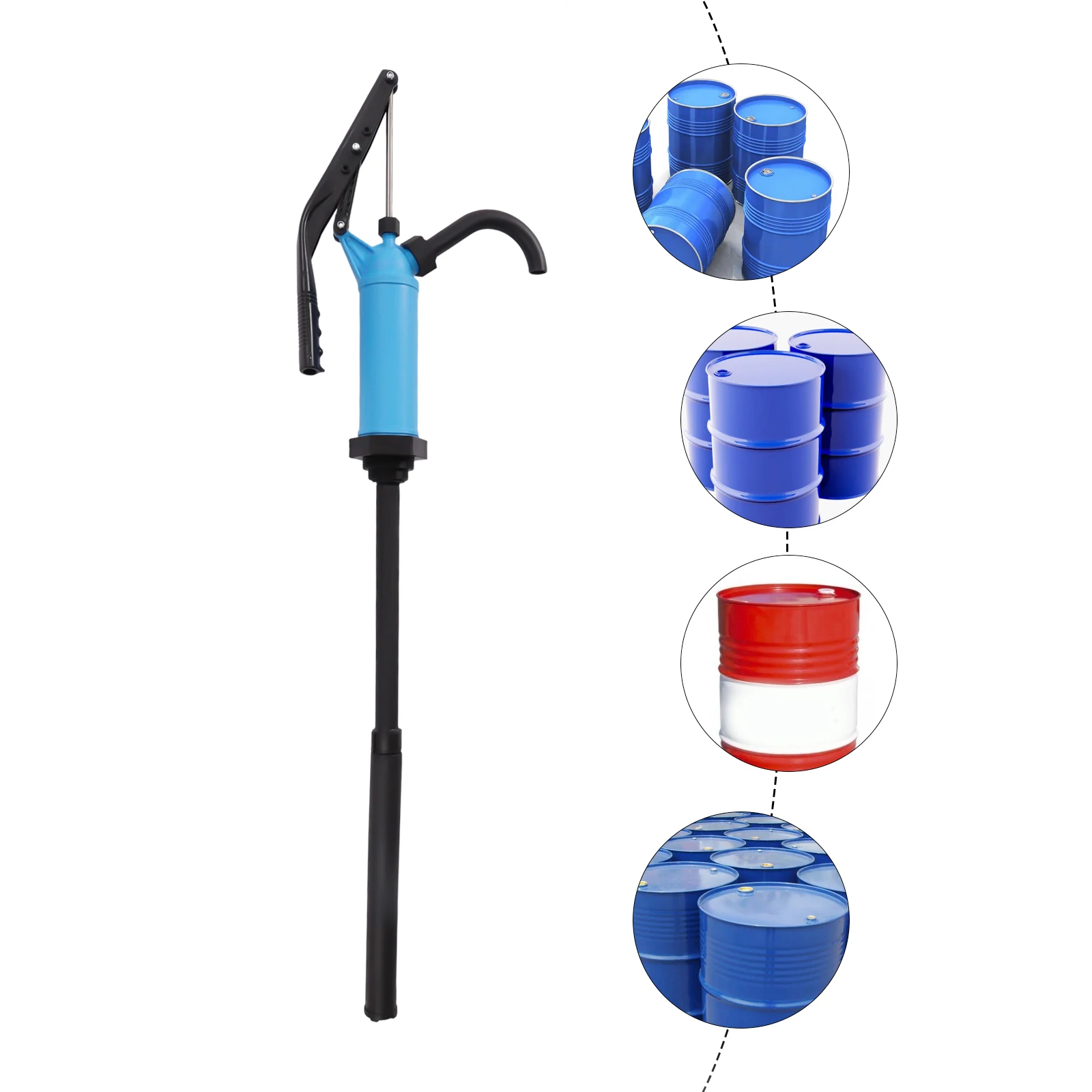 Hand Press Lever Type Drum Pump for Diesel Kerosene Gasoline Manual Barrel Pump W/High Flow Rate Portable Fluid Transfer Tool
Hand Press Lever Type Drum Pump for Diesel Kerosene Gasoline Manual Barrel Pump W/High Flow Rate Portable Fluid Transfer Tool