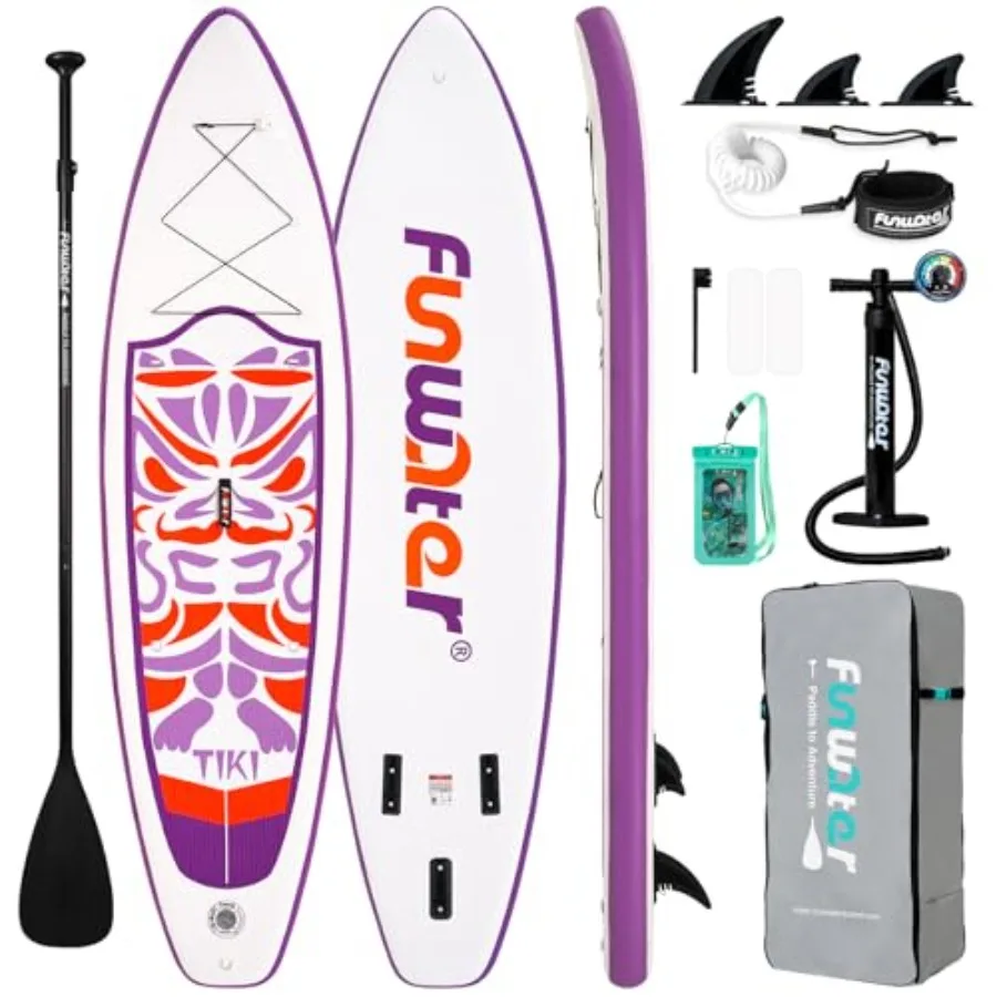 Inflatable 10'6×33×6 Ultra-Light SUP for All Skill Levels Black/Gray Durable Drop-Stitch PVC Includes Paddle Pump Travel Backpa
Inflatable 10'6×33×6 Ultra-Light SUP for All Skill Levels Black/Gray Durable Drop-Stitch PVC Includes Paddle Pump Travel Backpa