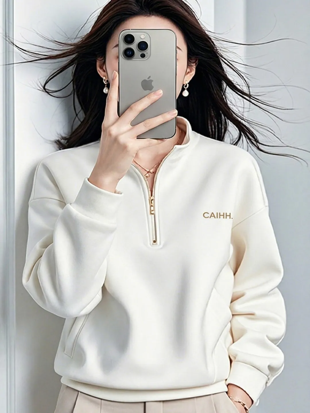 Slimming Effect f Zipper Sweatirt ort Top for Women Spring Faionable Casual Loose Fit Long Sve Polyester Fiber
Slimming Effect f Zipper Sweatirt ort Top for Women Spring Faionable Casual Loose Fit Long Sve Polyester Fiber
