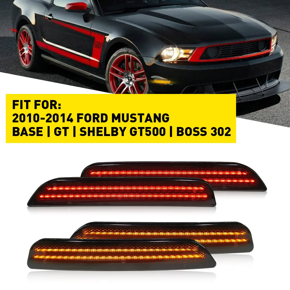 4PCS For Ford Mustang 2010-2014 Side Marker Lights LED Front Yellow Rear Red 12V Car Fender Lamp Smoked Lens Waterproof
4PCS For Ford Mustang 2010-2014 Side Marker Lights LED Front Yellow Rear Red 12V Car Fender Lamp Smoked Lens Waterproof