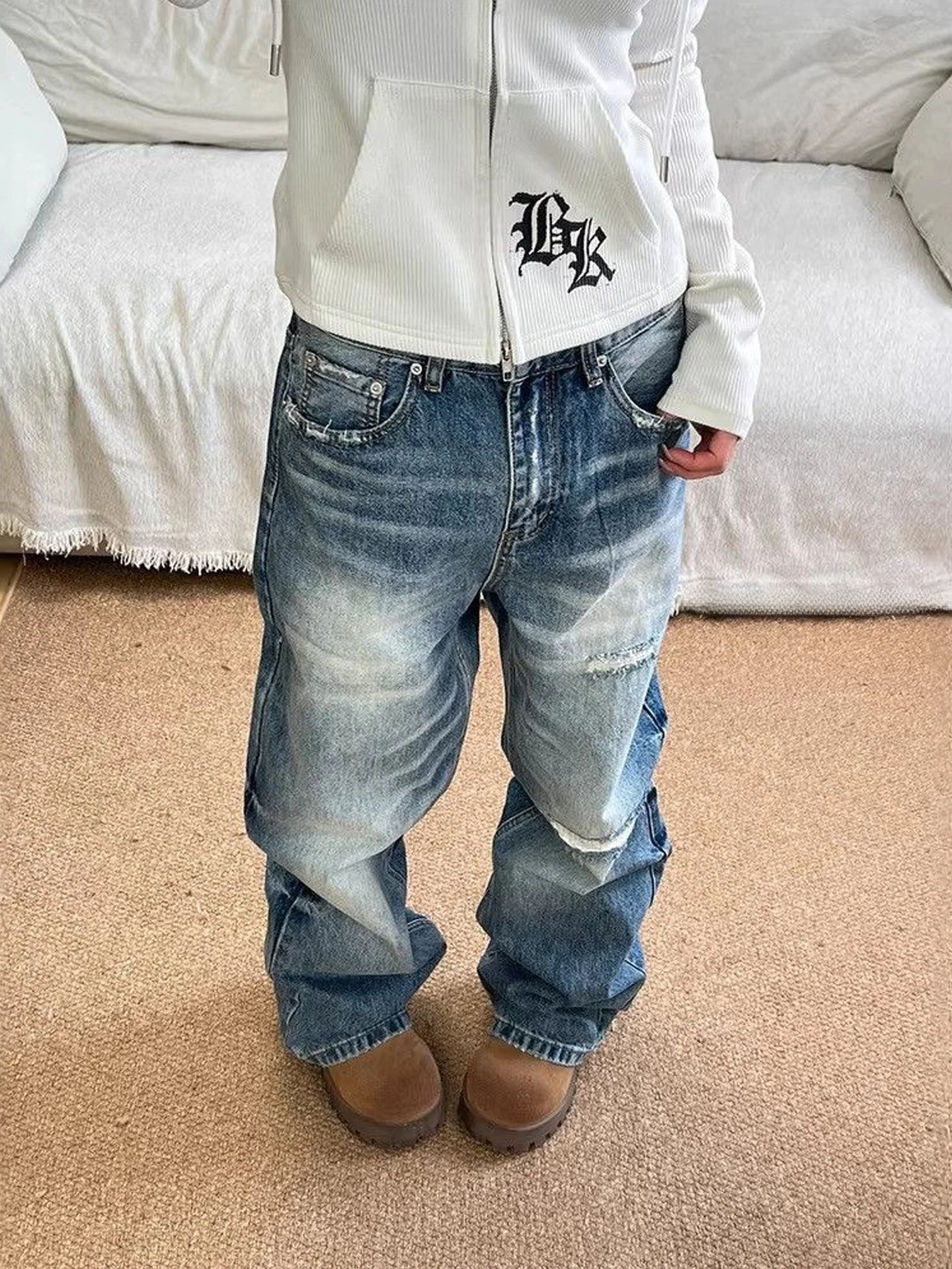 American Style Vintage Denim Jeans Women Summer New Hot Girl Loose Slimming Floor-Length Pants Worn-Look Wide Leg Jeans
American Style Vintage Denim Jeans Women Summer New Hot Girl Loose Slimming Floor-Length Pants Worn-Look Wide Leg Jeans