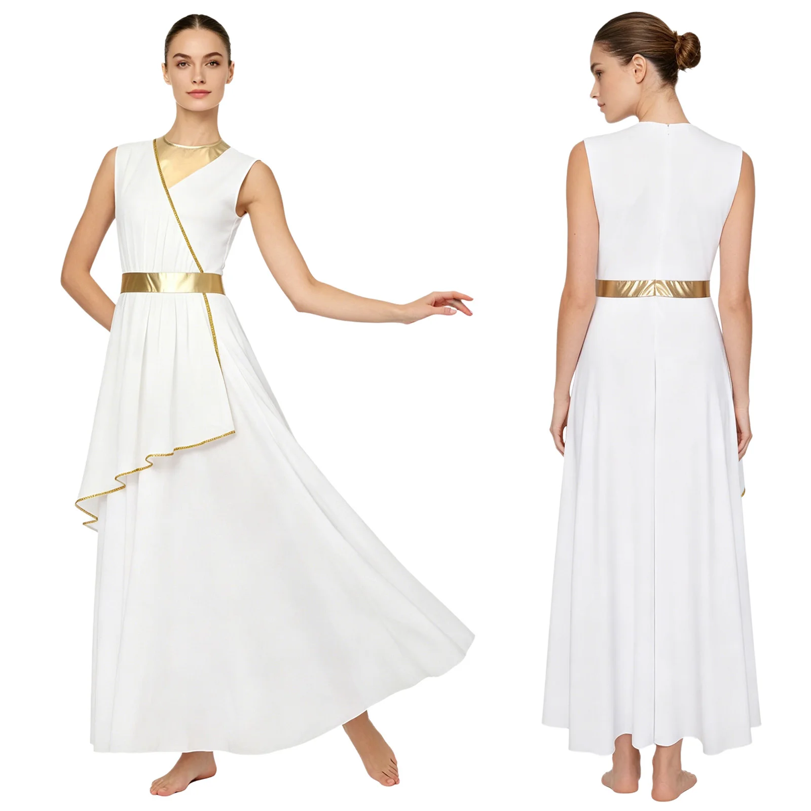 Women Ancient Greek Roman Goddesses Costume Liturgical Worship Church Choir Praise Lyrical Dance Dress Sleeveless Toga Tunic
Women Ancient Greek Roman Goddesses Costume Liturgical Worship Church Choir Praise Lyrical Dance Dress Sleeveless Toga Tunic