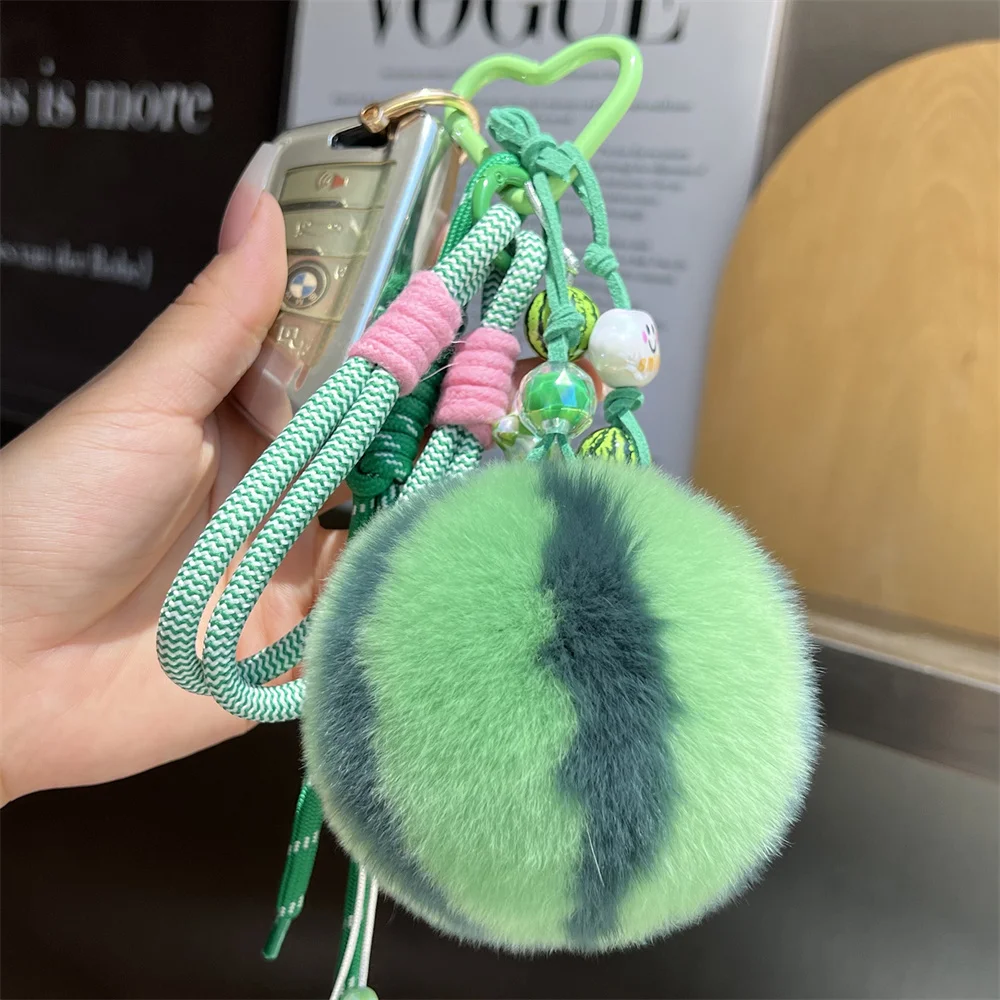 PLush Rex Rabbit Fur Watermelon Keychain For Woman Bag Car Key Chain Pendant Decoration Jewelry Bags Hangings Accessories Gifts
PLush Rex Rabbit Fur Watermelon Keychain For Woman Bag Car Key Chain Pendant Decoration Jewelry Bags Hangings Accessories Gifts