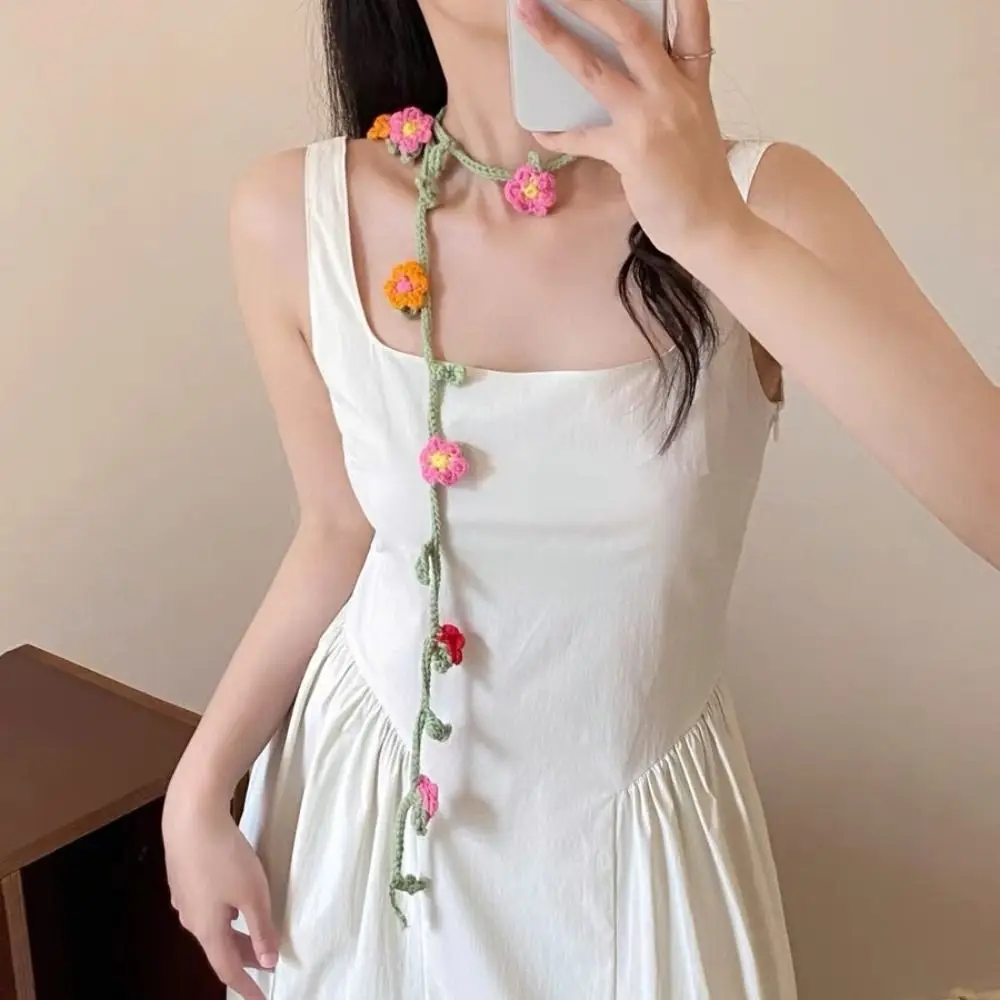 Sweet Wool Knitted Scarf Handmade Crocheted Korean Style Knit Headband Dressing Decoration Thin Rose Flower Shawl Spring Summer
Sweet Wool Knitted Scarf Handmade Crocheted Korean Style Knit Headband Dressing Decoration Thin Rose Flower Shawl Spring Summer