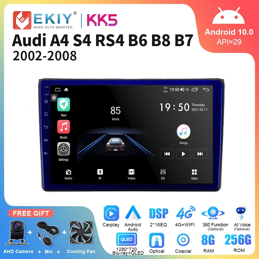 EKIY KK5 Car Radio Multimedia For Audi A4 2 3 B6 B7 2000-2009 S4 2002-2008 RS4 2005-2009 Carplay Stereo Autoradio Video Player
EKIY KK5 Car Radio Multimedia For Audi A4 2 3 B6 B7 2000-2009 S4 2002-2008 RS4 2005-2009 Carplay Stereo Autoradio Video Player