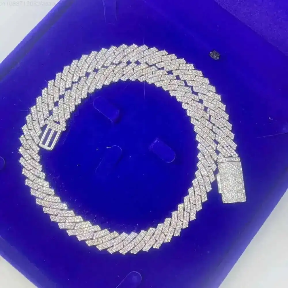 Изысканные ювелирные изделия, ожерелье в стиле хип-хоп, стерлинговое серебро S925, позолоченное, 12 мм, 2 ряда, d Цвет, Vvs1, муассанит, бриллиант, кубинская цепочка
Изысканные ювелирные изделия, ожерелье в стиле хип-хоп, стерлинговое серебро S925, позолоченное, 12 мм, 2 ряда, d Цвет, Vvs1, муассанит, бриллиант, кубинская цепочка