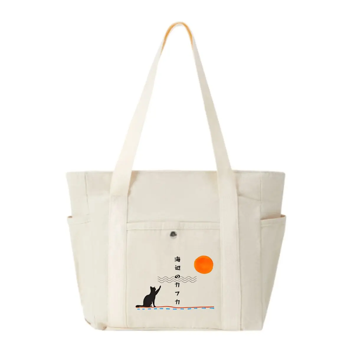Seaside Cat Serene, Japanese Inspired Graphic Art Design Lightweight Single Shoulder Bag with Multiple Pockets for Student Class
Seaside Cat Serene, Japanese Inspired Graphic Art Design Lightweight Single Shoulder Bag with Multiple Pockets for Student Class