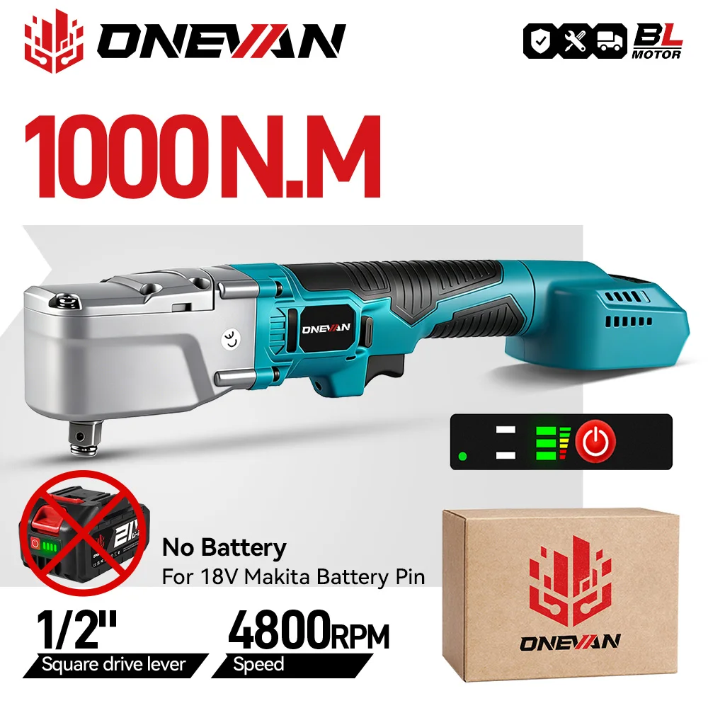 Бесщеточный электрический гайковерт ONEVAN 1/2'' 1000 Нм 4800 об/мин для снятия винтов и гаек, инструмент для ремонта автомобилей, совместим с аккумуляторами Makita
Бесщеточный электрический гайковерт ONEVAN 1/2'' 1000 Нм 4800 об/мин для снятия винтов и гаек, инструмент для ремонта автомобилей, совместим с аккумуляторами Makita