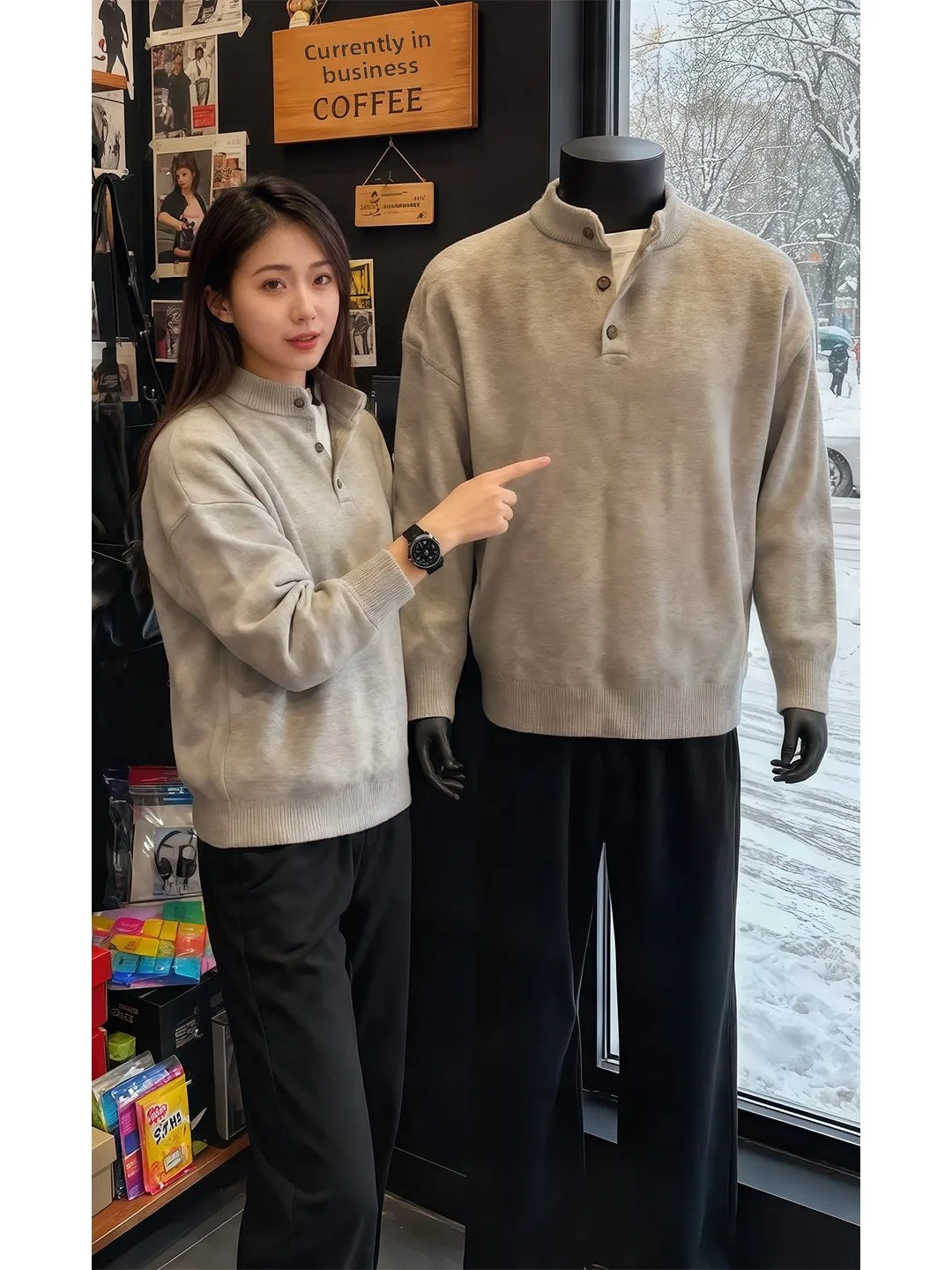 Мужской свитер в американском ретро-стиле с воротником хенли, повседневная толстовка с широкими плечами, модная верхняя одежда
Мужской свитер в американском ретро-стиле с воротником хенли, повседневная толстовка с широкими плечами, модная верхняя одежда