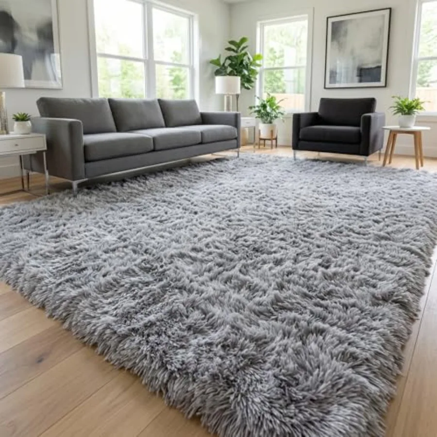 Fluffy Rugs for Living Room: Grey Soft Shag Rug for Bedroom, Large Fuzzy Plush Indoor Floor Carpet Non Slip Modern Rug for Nurs
Fluffy Rugs for Living Room: Grey Soft Shag Rug for Bedroom, Large Fuzzy Plush Indoor Floor Carpet Non Slip Modern Rug for Nurs