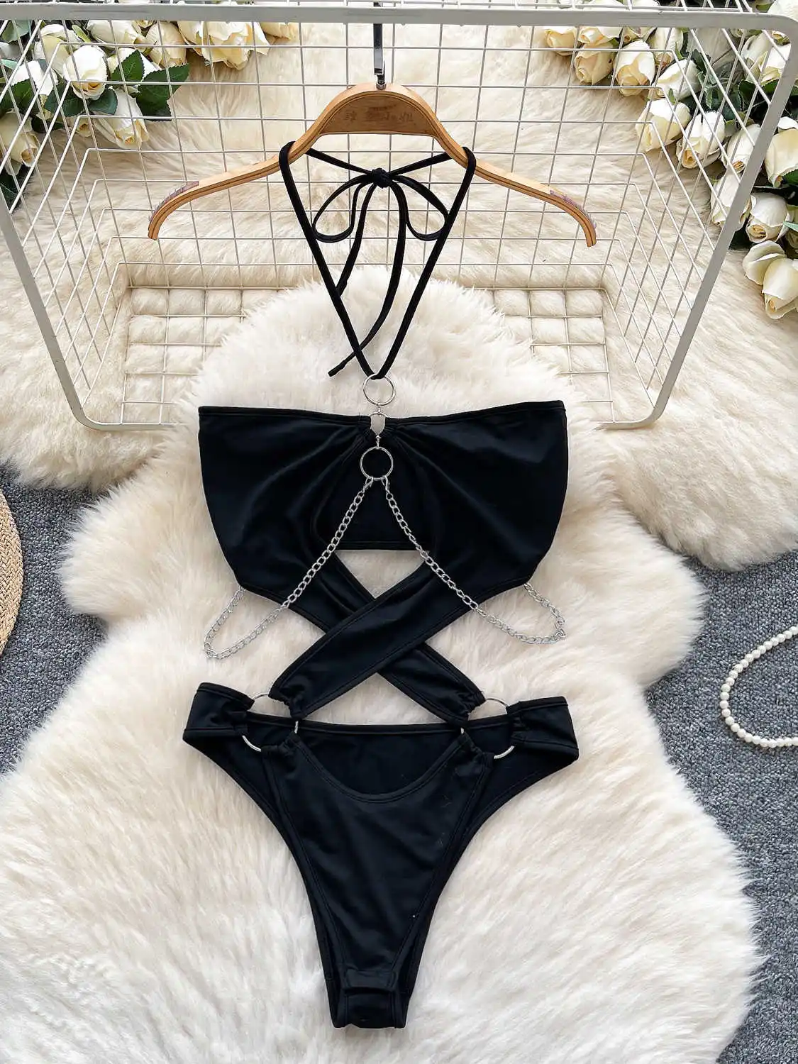 Women's Black Gothic Jumpsuits Vintage Off Shoulder Hollow Out Overalls Sleeveless Exotic Playsuits Coquette 2000s Y2k Clothes
Women's Black Gothic Jumpsuits Vintage Off Shoulder Hollow Out Overalls Sleeveless Exotic Playsuits Coquette 2000s Y2k Clothes