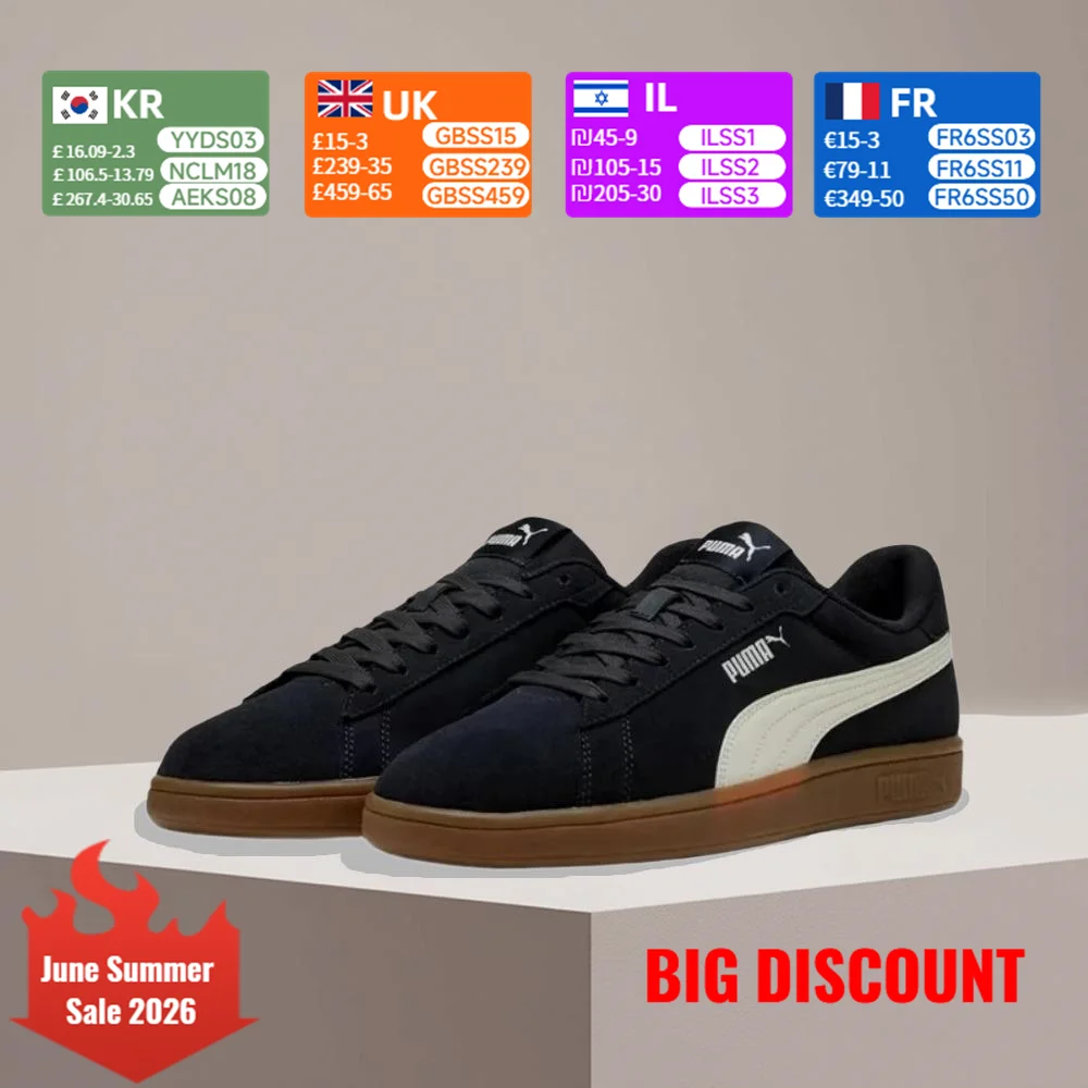 PUMA Smash 3.0 Full-Grain Leather Comfortable Thin Sole Slip-Resistant Durable Low-Top Cushioned Sneakers Unisex Style 390984-23
PUMA Smash 3.0 Full-Grain Leather Comfortable Thin Sole Slip-Resistant Durable Low-Top Cushioned Sneakers Unisex Style 390984-23