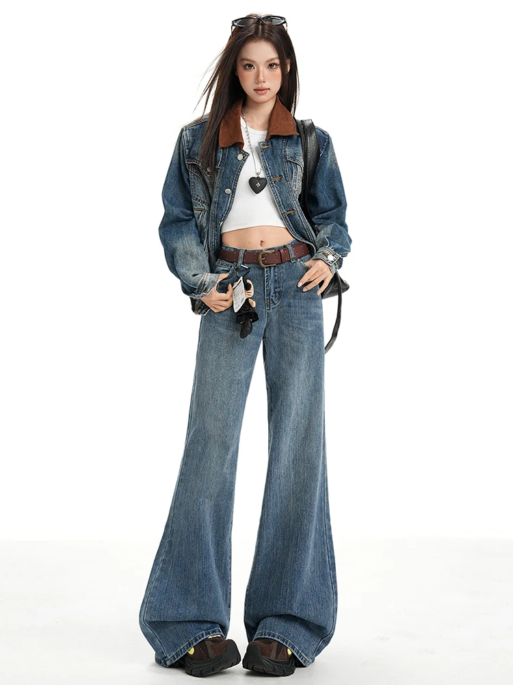 Retro American Low Waist Loose Fit Bell Bottom Denim Jeans Women's Slimming Autumn Winter Casual Cotton Polyester Blend
Retro American Low Waist Loose Fit Bell Bottom Denim Jeans Women's Slimming Autumn Winter Casual Cotton Polyester Blend