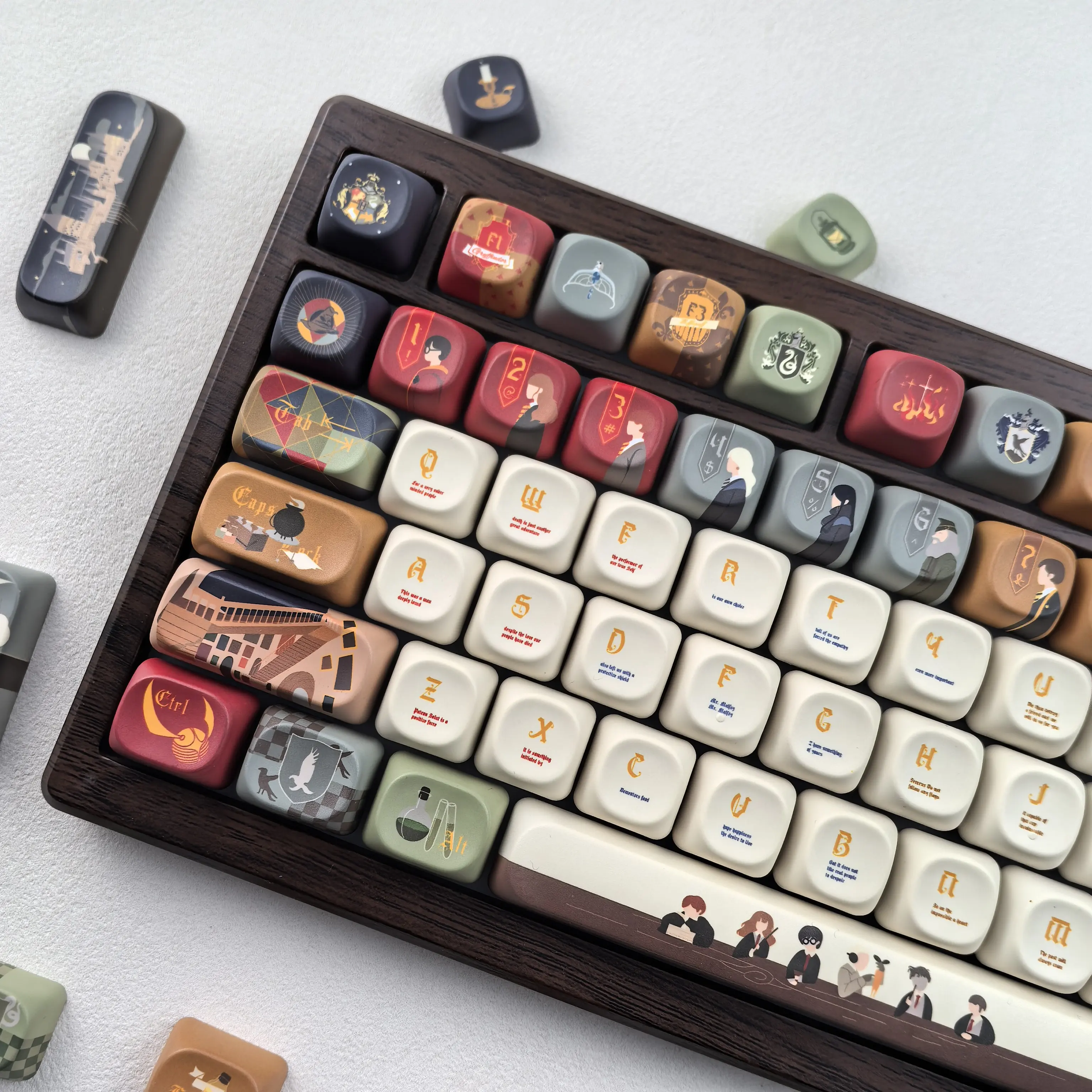 MAIMOOO Keyboard Keycaps Owl Letter Moa Cherry Pbt Rounded Cartoon Magic Keycaps For Aula Ajazz Keyboard