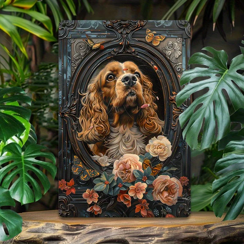 Vintage Cavalier Hound Wall Art, 2D Pre-Drilled Aluminum Decoration with Flowers and Butterflies, Decorative Wall Poster
Vintage Cavalier Hound Wall Art, 2D Pre-Drilled Aluminum Decoration with Flowers and Butterflies, Decorative Wall Poster