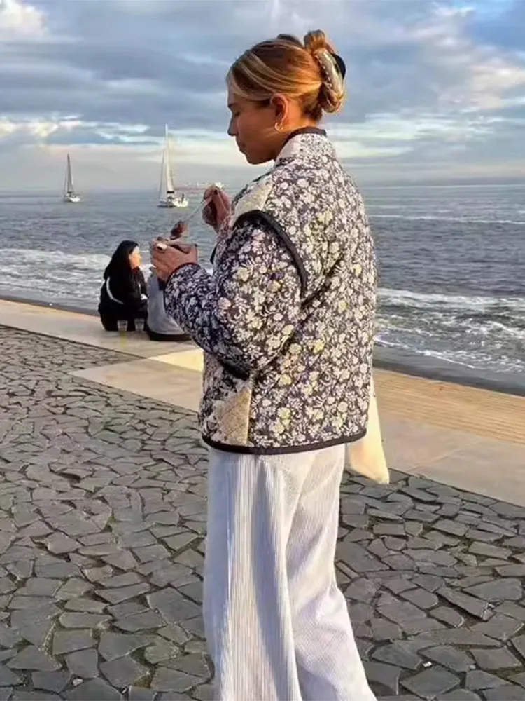 Women's Winter Down Printed Jacket Fashion V-neck Full Sleeve Woolen Pocket Slim Jackets Female Autumn Winter Chic Jackets Coat
Women's Winter Down Printed Jacket Fashion V-neck Full Sleeve Woolen Pocket Slim Jackets Female Autumn Winter Chic Jackets Coat