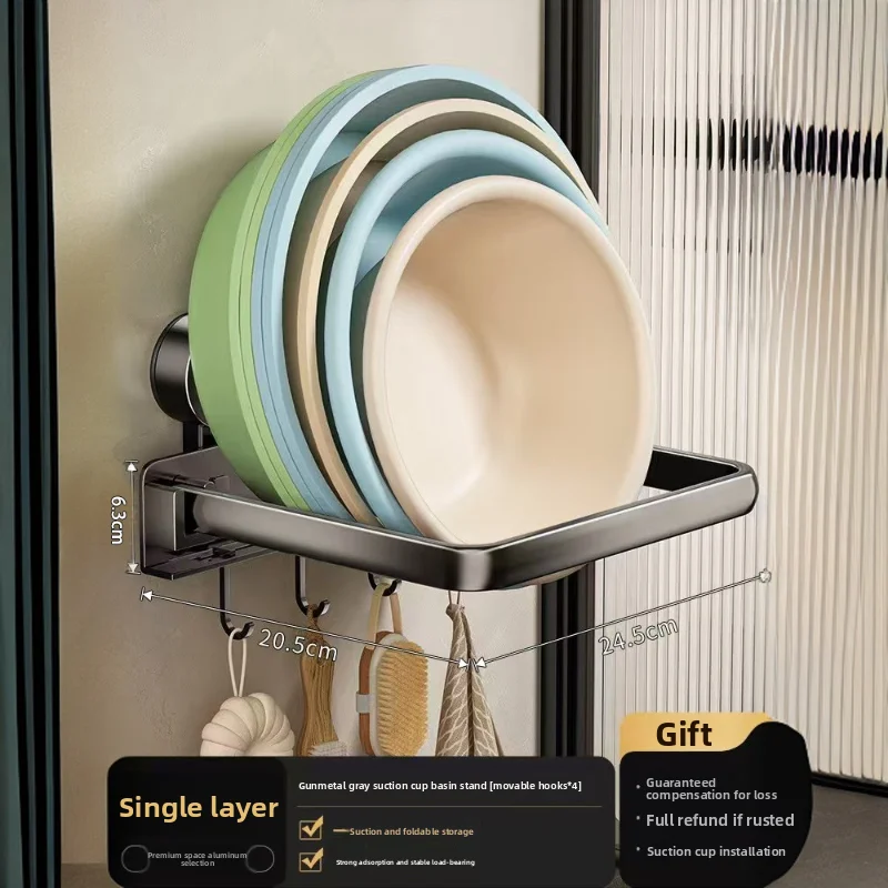 Strong Suction Cup Basin Holder, No-Drill Bathroom Organizer Rack to Save Space and Keep Your Bowls Dry & Accessible
Strong Suction Cup Basin Holder, No-Drill Bathroom Organizer Rack to Save Space and Keep Your Bowls Dry & Accessible