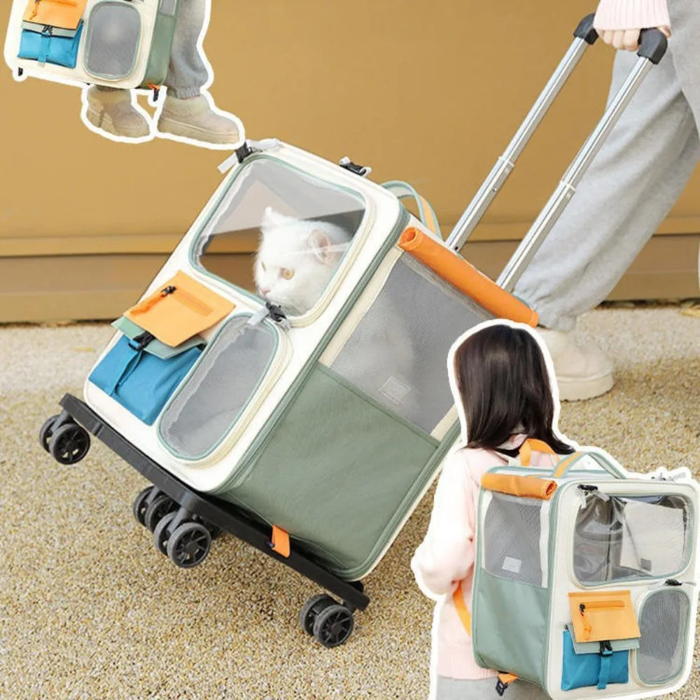 Dogs Carrier with Detachable Wheels Soft-Sided Pet Travel Backpack for Car Camping Universal Outdoor Cat Bag Stroller For Cat
Dogs Carrier with Detachable Wheels Soft-Sided Pet Travel Backpack for Car Camping Universal Outdoor Cat Bag Stroller For Cat