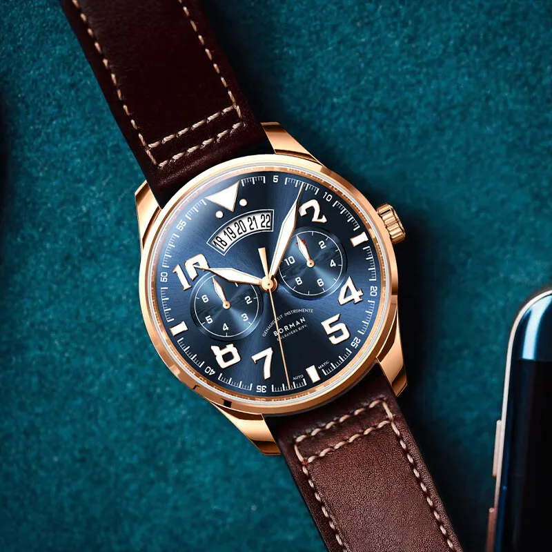 Мужские автоматические часы BORMAN, 42 мм, механические наручные часы-пилот, светящееся сапфировое зеркало, Miyota 9122, месяц, дата недели
Мужские автоматические часы BORMAN, 42 мм, механические наручные часы-пилот, светящееся сапфировое зеркало, Miyota 9122, месяц, дата недели