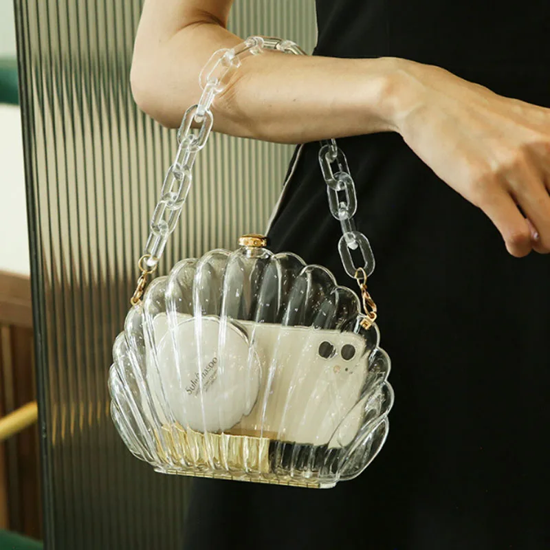 Luxury acrylic shell bag transparent evening bag women handbag fashion shoulder bag chain crossbody bag
Luxury acrylic shell bag transparent evening bag women handbag fashion shoulder bag chain crossbody bag