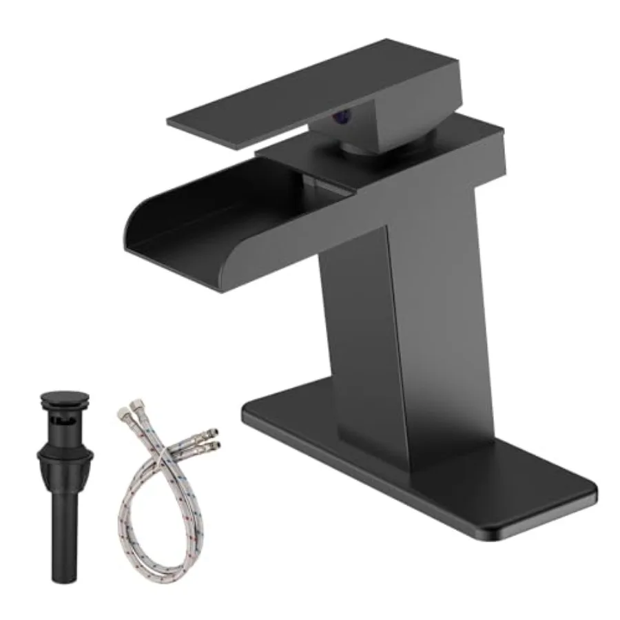 Waterfall Bathroom Faucet Single Hole, Single Handle Bathroom Faucets for 1 or 3 Hole Sink Faucet w/Pop Up Drain Mixer Tap Basi
Waterfall Bathroom Faucet Single Hole, Single Handle Bathroom Faucets for 1 or 3 Hole Sink Faucet w/Pop Up Drain Mixer Tap Basi