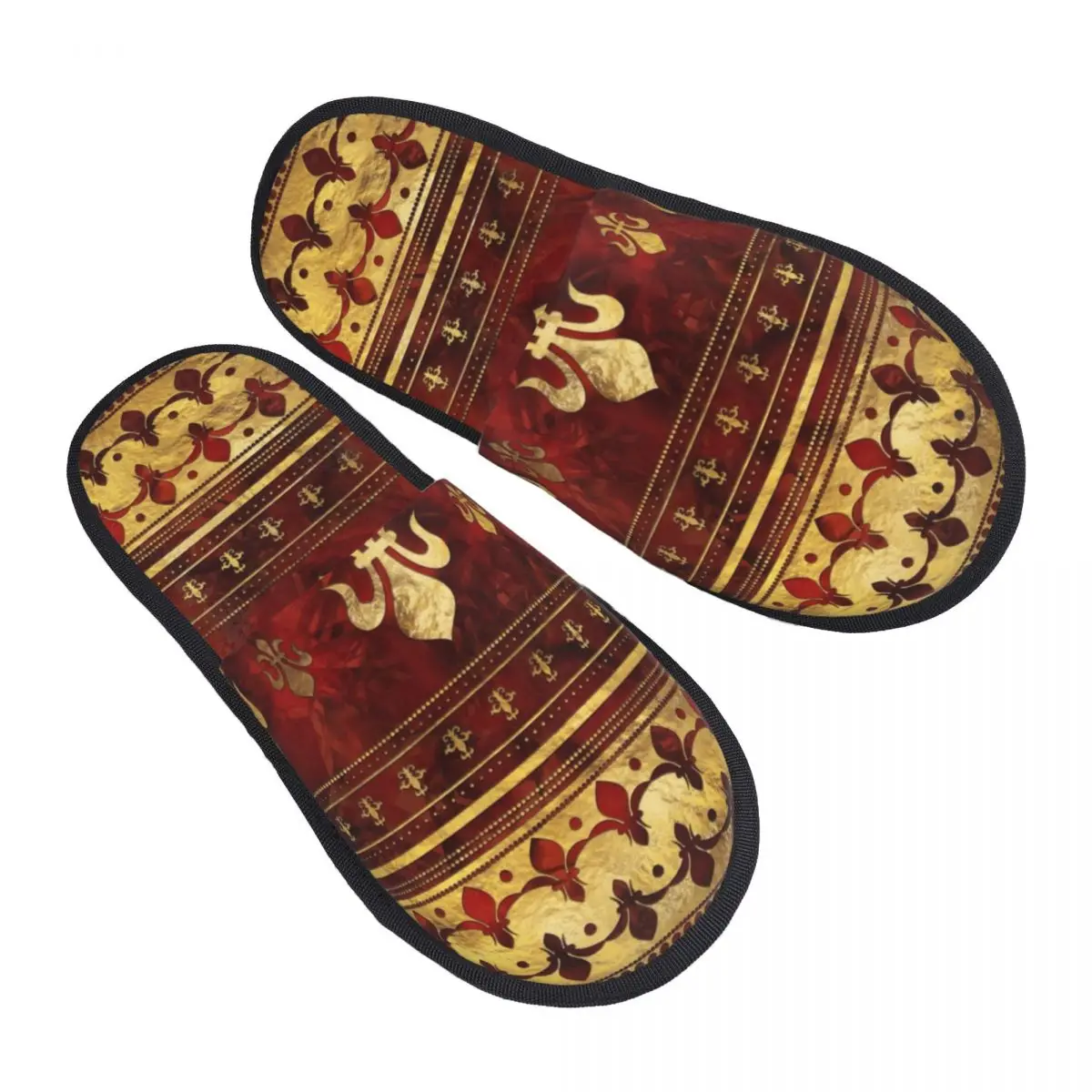 Fleur-de-lis Red Marble And Gold Soft Scuff With Memory Foam Slippers Women Fleur De Lys Lily Flower Hotel House Shoes
Fleur-de-lis Red Marble And Gold Soft Scuff With Memory Foam Slippers Women Fleur De Lys Lily Flower Hotel House Shoes