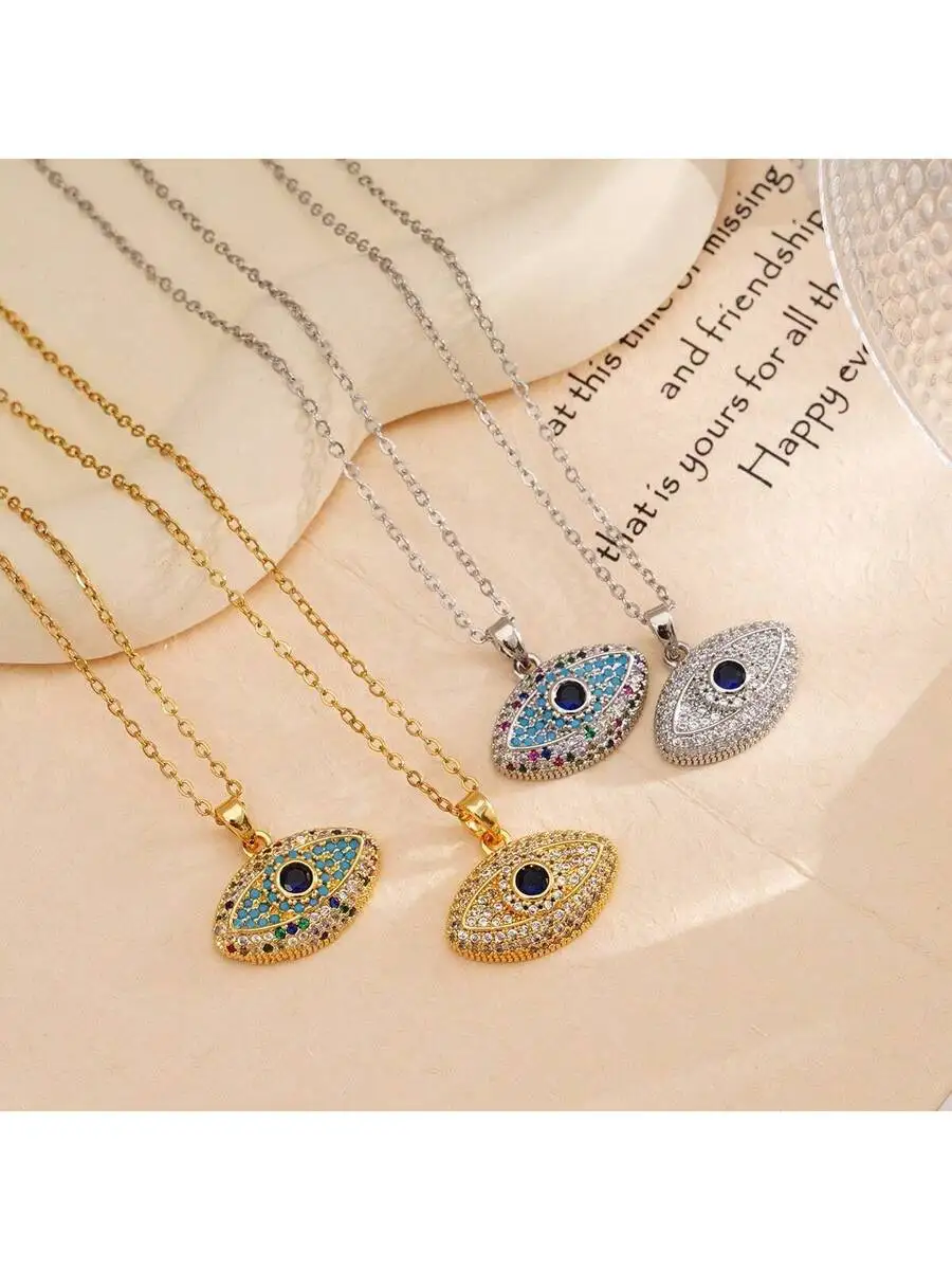 Fashion Evil Eye Pendant Necklace For Women With Crystal Stones
Fashion Evil Eye Pendant Necklace For Women With Crystal Stones