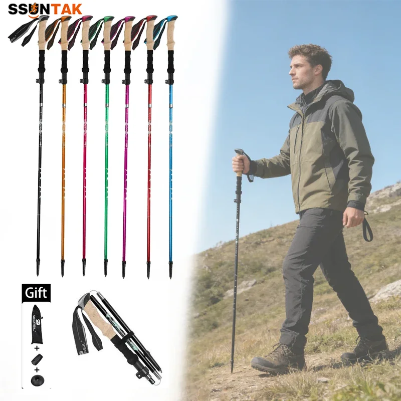 SSUNTAK Foldable Telescopic Trekking Pole Ultralight Aluminium Alloy Walking Stick for Outdoor Hike Camp Mountaineer Skiing Walk
SSUNTAK Foldable Telescopic Trekking Pole Ultralight Aluminium Alloy Walking Stick for Outdoor Hike Camp Mountaineer Skiing Walk