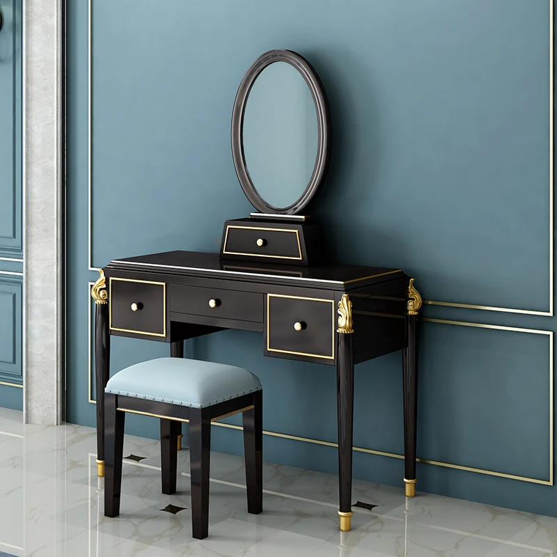 Dresser light luxury simple solid wood bedroom small apartment dressing table makeup chair makeup mirror combination
Dresser light luxury simple solid wood bedroom small apartment dressing table makeup chair makeup mirror combination
