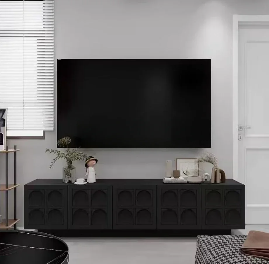Long - lasting Minimalist black matte paint environmentally friendly TV cabinet Customized home living room TV cabinet
Long - lasting Minimalist black matte paint environmentally friendly TV cabinet Customized home living room TV cabinet