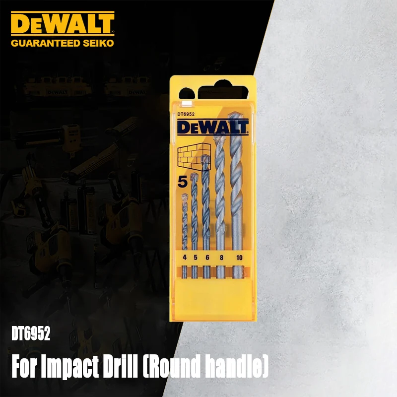 Dwalt Drill Bit Suit for Impact Drill Diamter 4 5 6 8 10mm Universal Round Handle Alloy Steel High Temperature Quenching
Dwalt Drill Bit Suit for Impact Drill Diamter 4 5 6 8 10mm Universal Round Handle Alloy Steel High Temperature Quenching