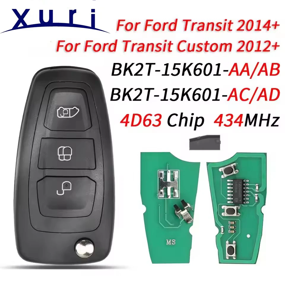 Удаленный автомобильный ключ FOB 4D63, чип 434 МГц FSK для Ford Transit/Transit Custom 2012 2013 2014 2015 2016 BK2T-15K601-AA/AB/AC/AD byLiber
Удаленный автомобильный ключ FOB 4D63, чип 434 МГц FSK для Ford Transit/Transit Custom 2012 2013 2014 2015 2016 BK2T-15K601-AA/AB/AC/AD byLiber