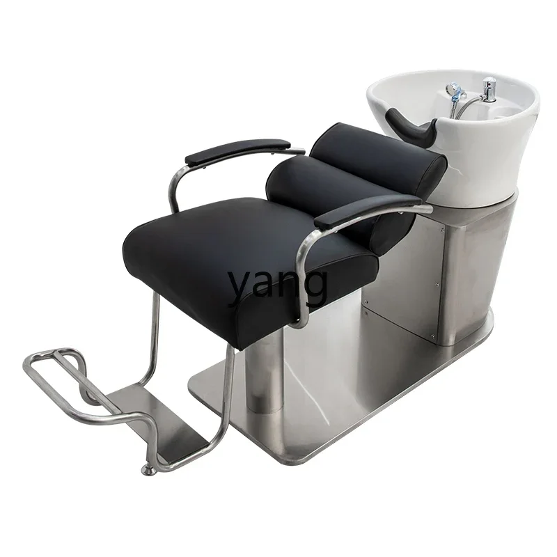 LMMstainless steel barber shop flush bed, half lying ceramic basin shampoo bed can be lifted
LMMstainless steel barber shop flush bed, half lying ceramic basin shampoo bed can be lifted