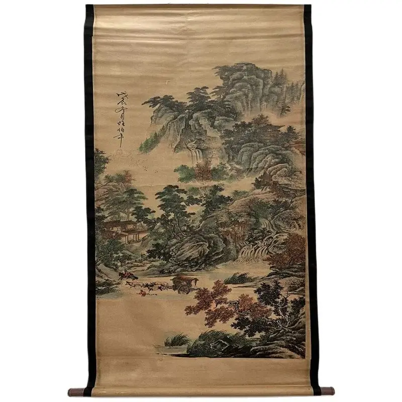 China Old Scroll Painting Middle Hall Hanging Painting Ren Bainian's Landscape
China Old Scroll Painting Middle Hall Hanging Painting Ren Bainian's Landscape