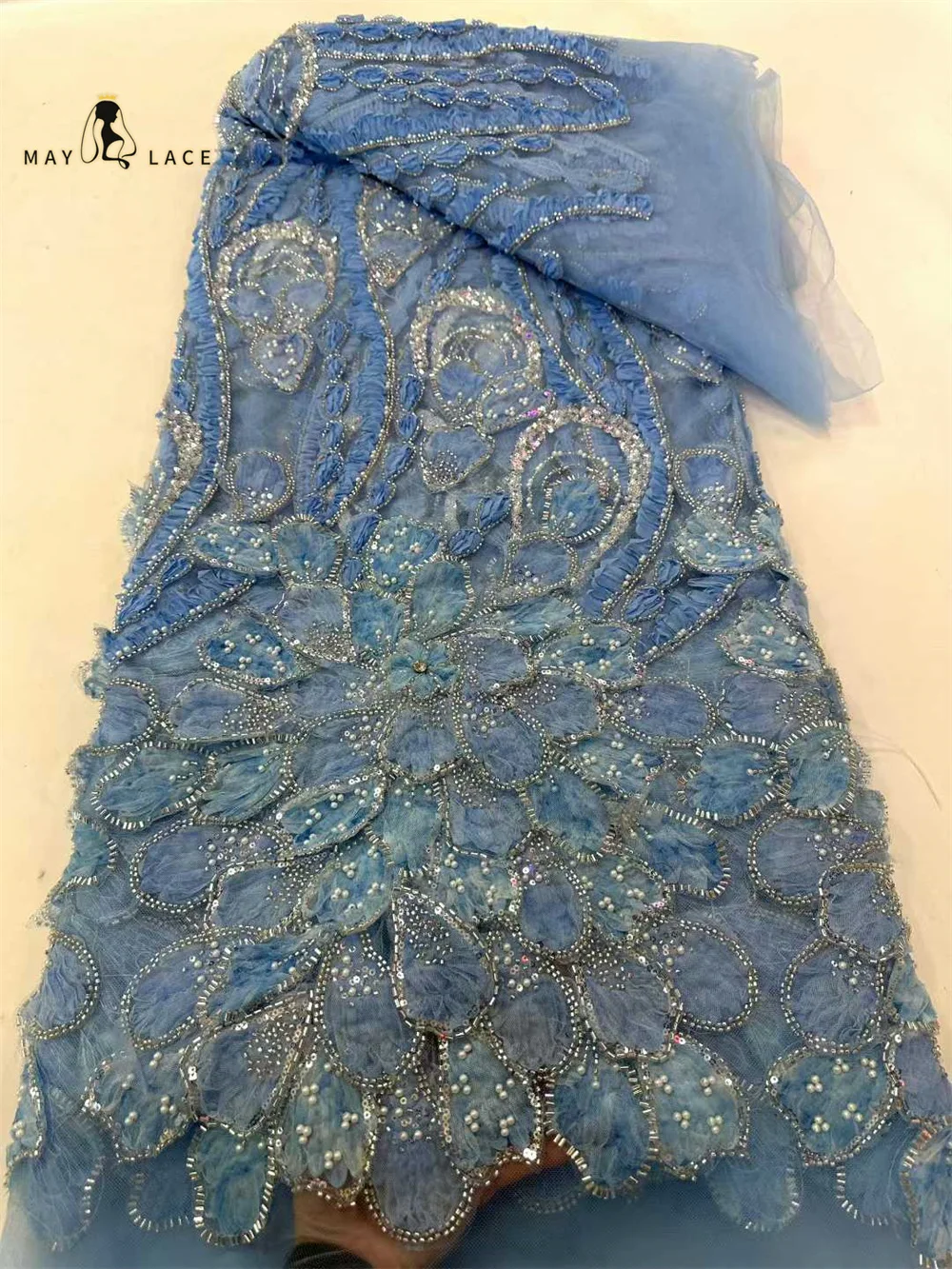 Elegant African Beaded Groom Embroidered Lace Fabric 2026 3D Fabric Nigerian French Sequin Lace Fabric for Wedding Dress Sewing
Elegant African Beaded Groom Embroidered Lace Fabric 2026 3D Fabric Nigerian French Sequin Lace Fabric for Wedding Dress Sewing